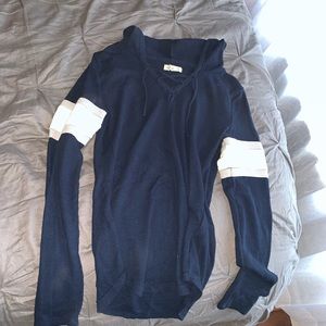 Hollister blue & white long hooded thin jacket